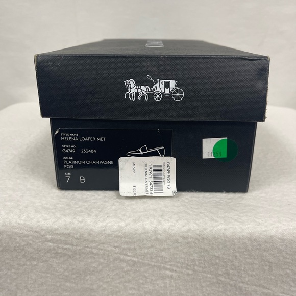 Coach Loafers Helena C-Chain Metallic Leather Champagne Pink Women's Size 7 - Picture 9 of 9